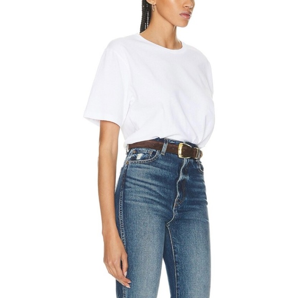 KHAITE Mae Short Sleeve Tee in White Size XL (EUC) Retail $340 - Picture 2 of 7